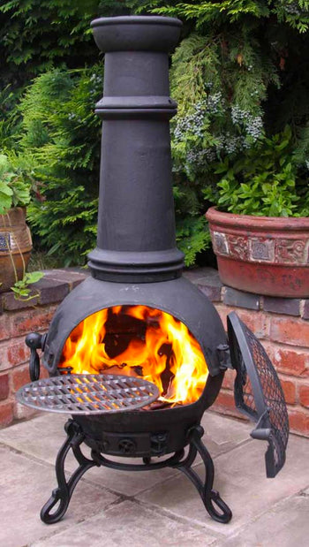 Toledo Large Cast Iron Chimenea in Black