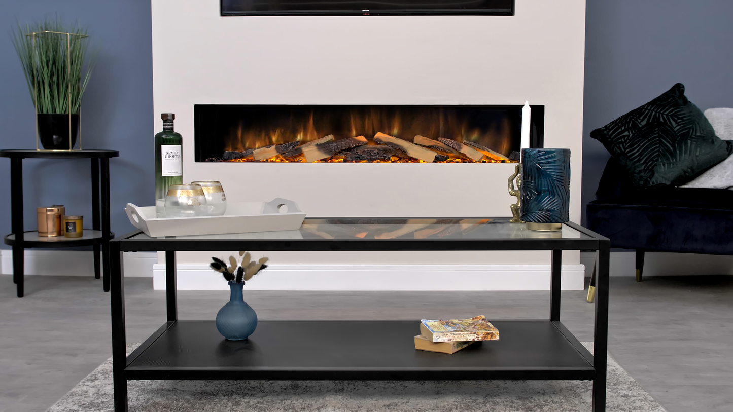 NERO 1500 - Electric Media Wall Fireplace with Remote Control