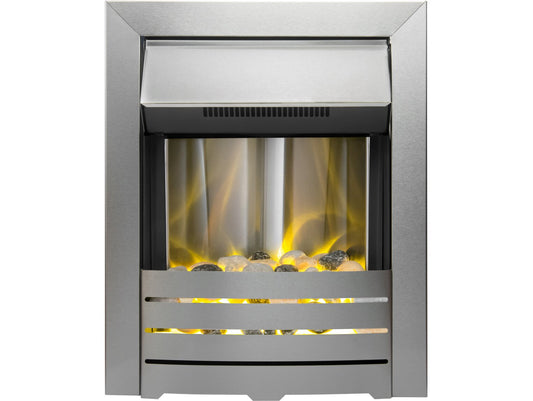 Helios Electric Fire in Brushed Steel