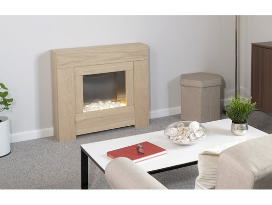 Brooklyn Electric Fireplace Suite in Oak, 30 Inch