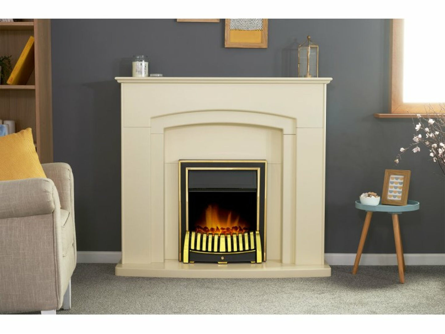 Elan Electric Fire in Brass