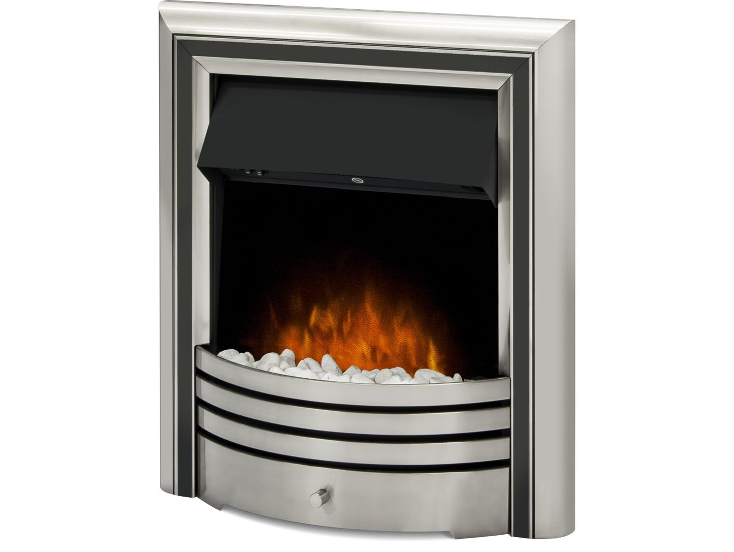 Astralis Pebble Electric Fire in Chrome & Black with Remote Control