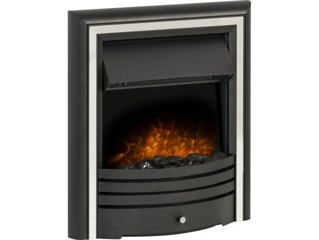 Cambridge Coal Electric Fire in Black & Chrome