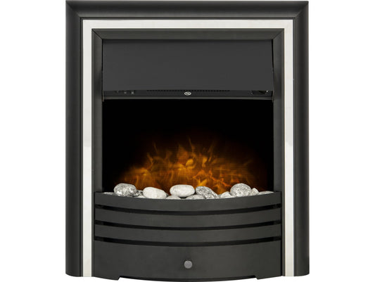 Cambridge Pebble Electric Fire in Black & Chrome