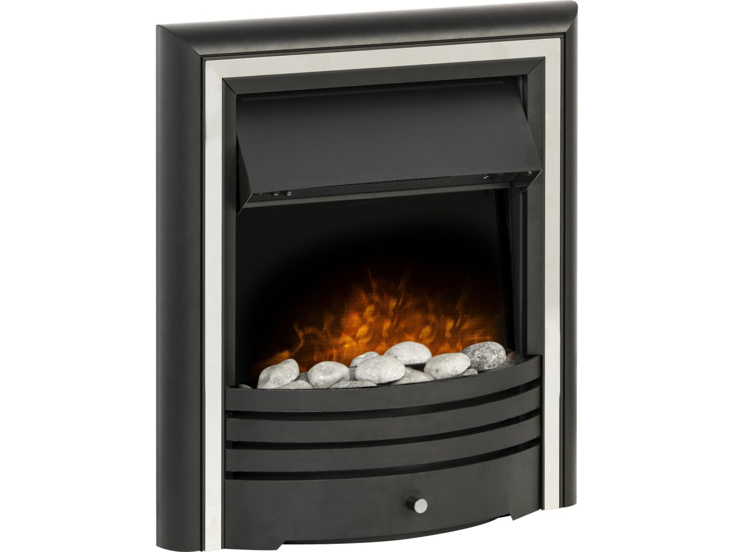 Cambridge Pebble Electric Fire in Black & Chrome