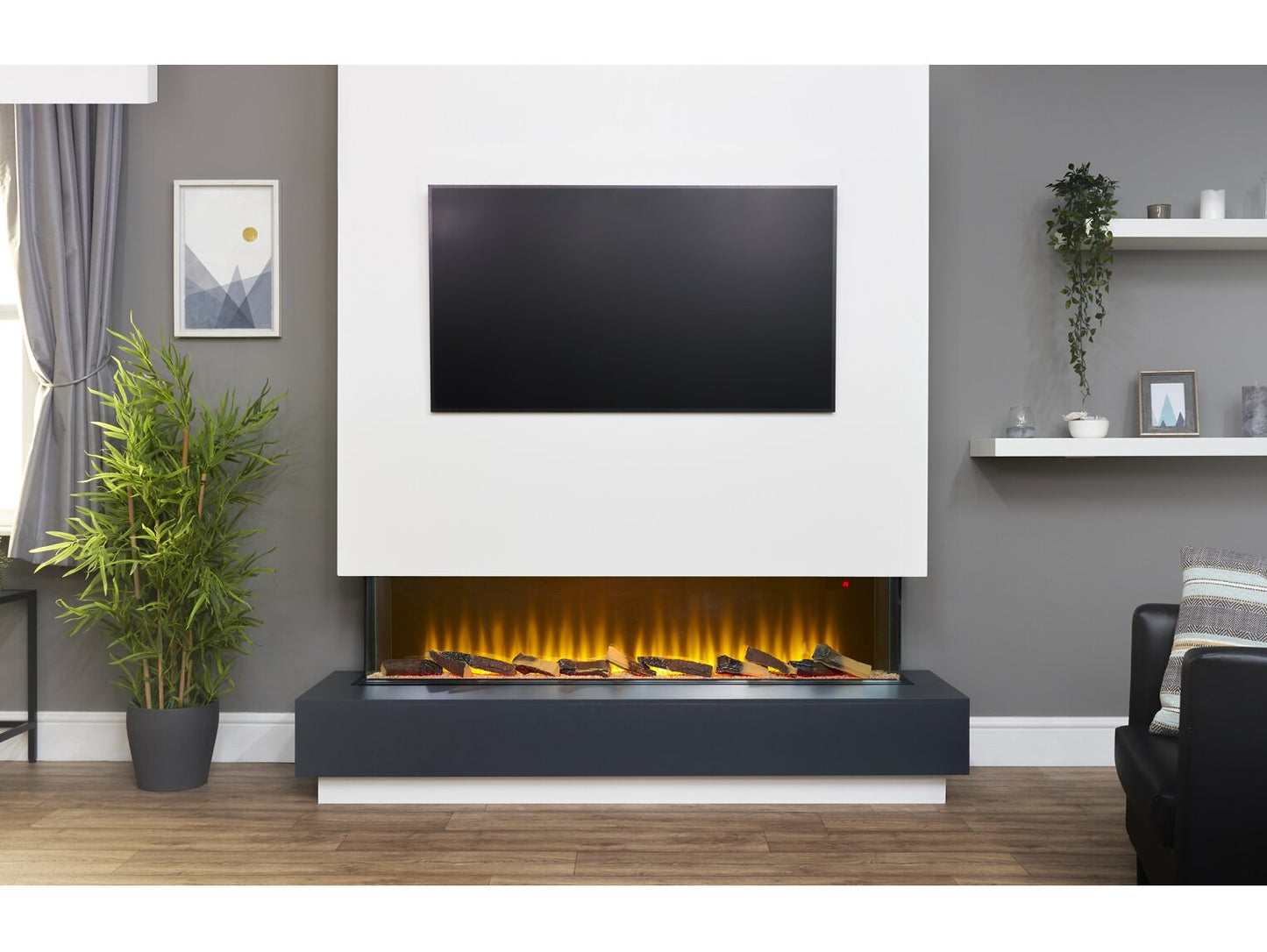 Sahara Panoramic Media Wall Electric Fire, 61 Inch