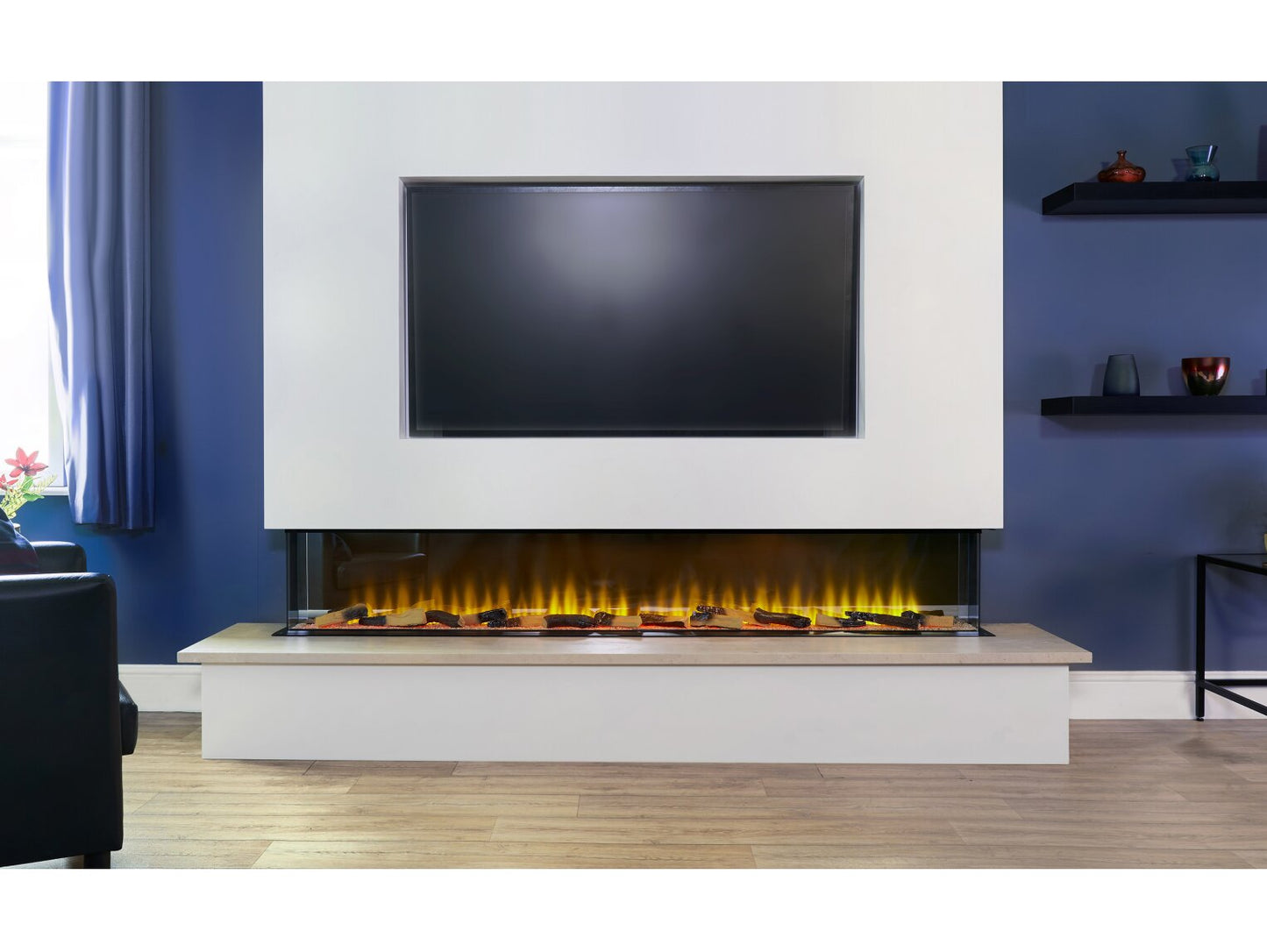 Sahara Panoramic Media Wall Electric Fire, 81 Inch