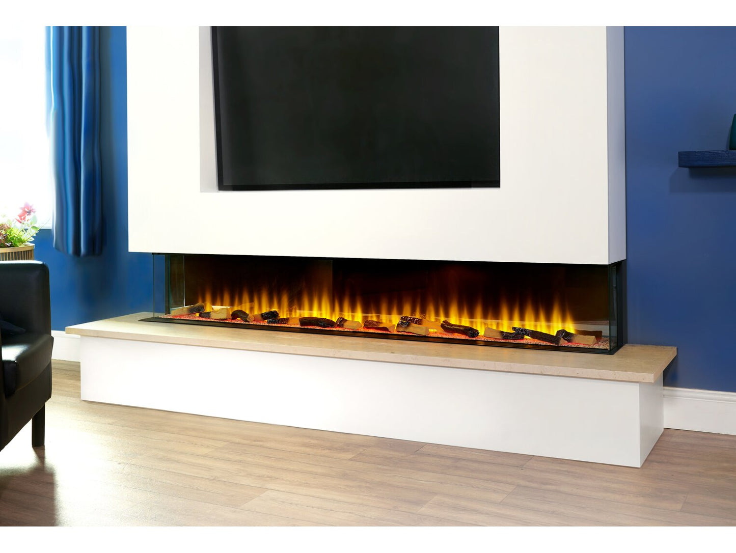 Sahara Panoramic Media Wall Electric Fire, 81 Inch