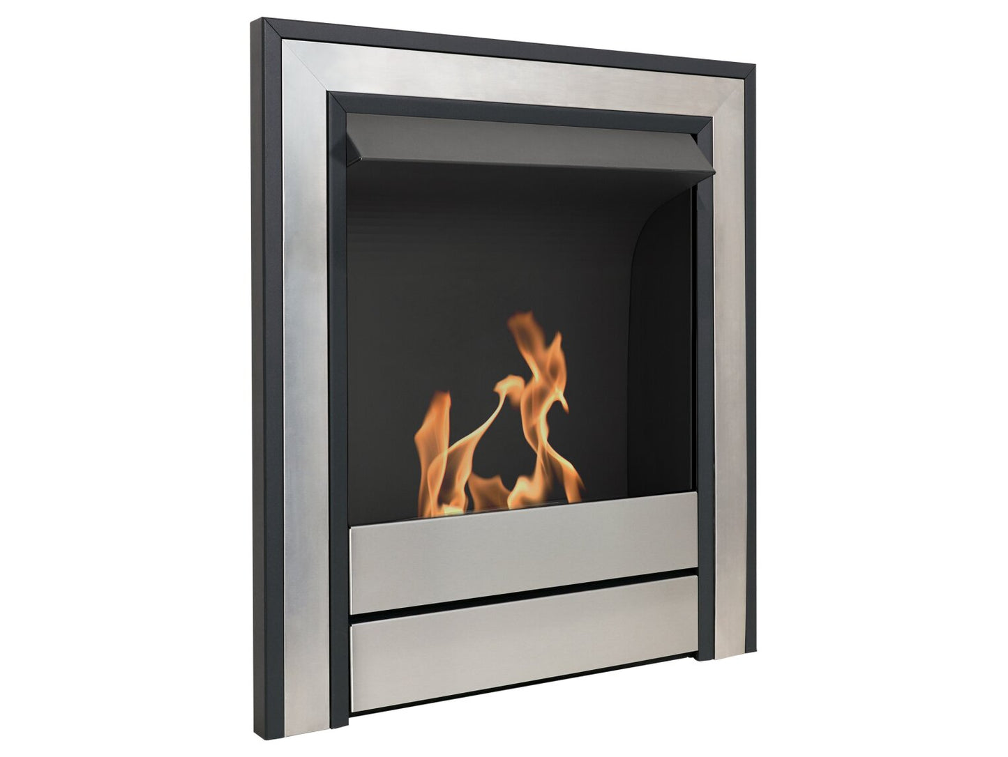 Argo Bio Ethanol Fire in Brushed Steel