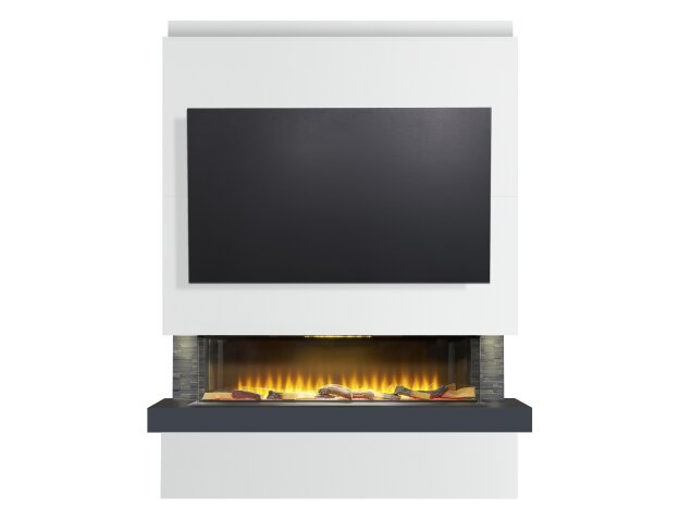 Sahara Pre-Built Media Wall Fireplace Package 4