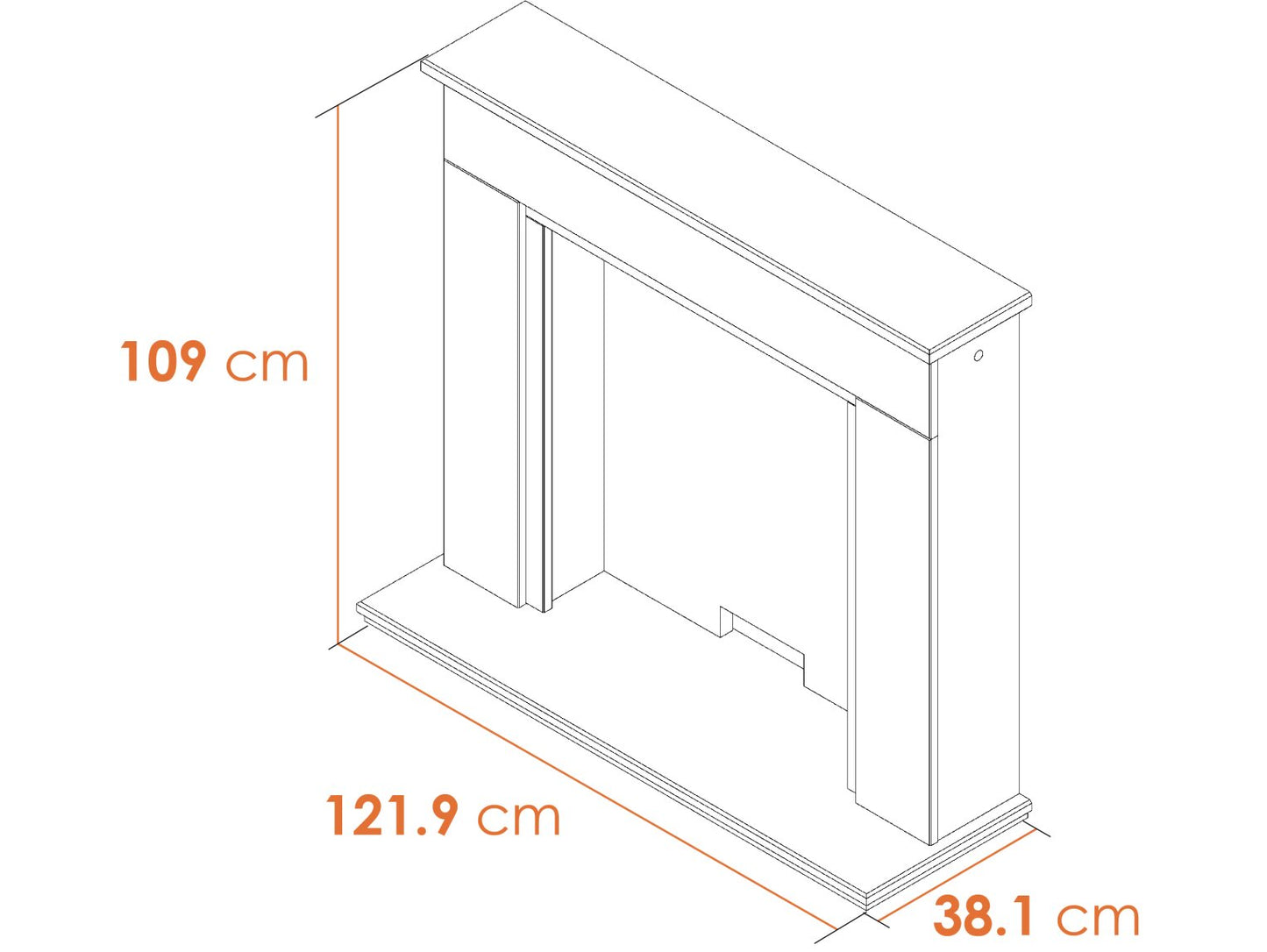 Amalfi White Marble Fireplace with Downlights & Echo Electric Stove in Charcoal Grey, 48 Inch