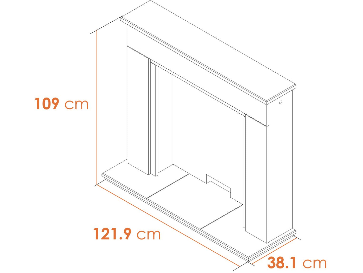 Rimini White Marble Fireplace with Downlights & Echo Electric Stove in Charcoal Grey, 48 Inch