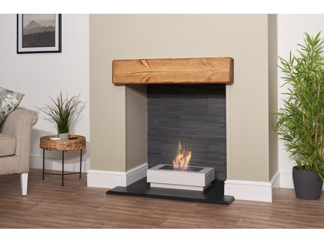 Altea White Marble Freestanding Bio Ethanol Fire, 3 Litre Capacity