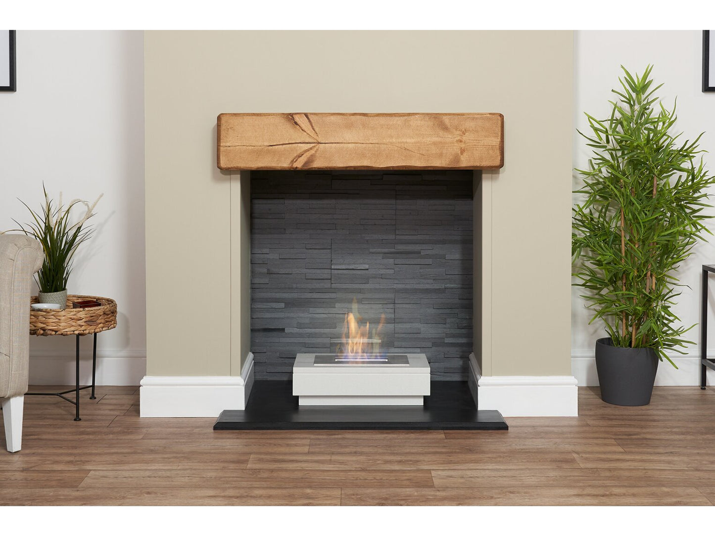 Altea White Marble Freestanding Bio Ethanol Fire, 3 Litre Capacity