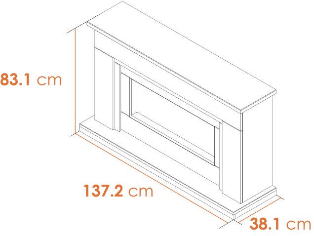 Arona White Marble Electric Fireplace Suite, 54 Inch