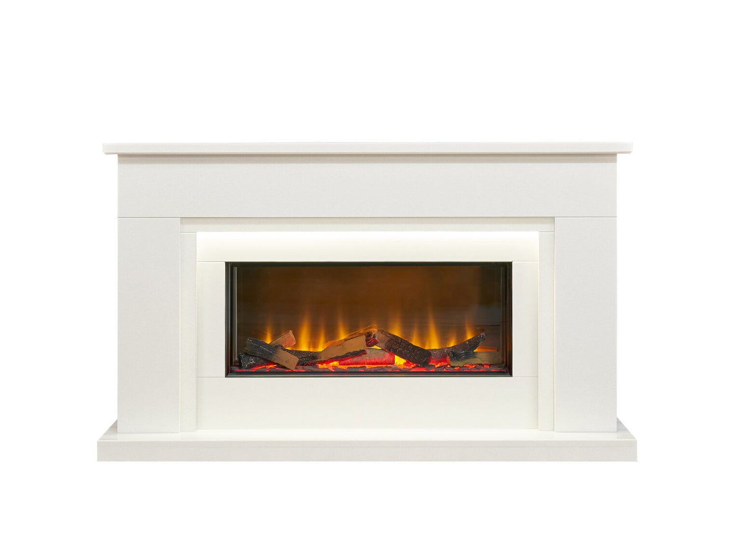 Arona White Marble Electric Fireplace Suite, 54 Inch