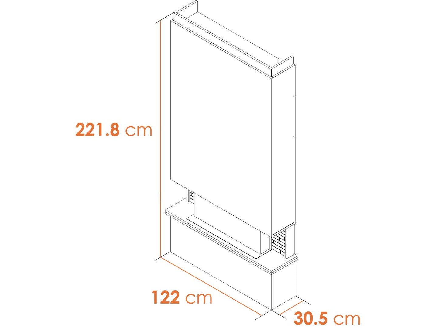 Sahara Pre-Built Media Wall Fireplace Package 2