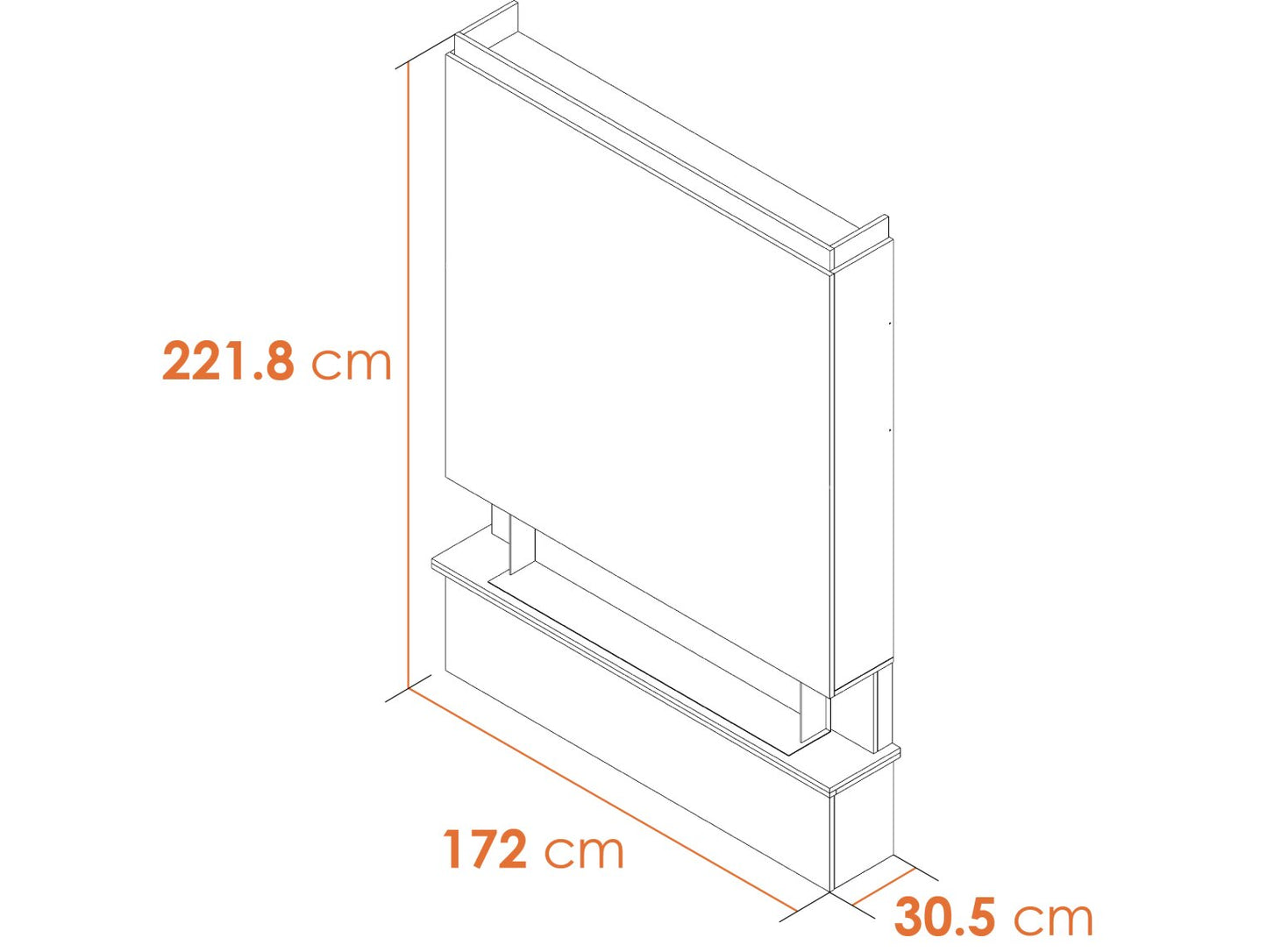 Sahara Pre-Built Media Wall Fireplace Package 3