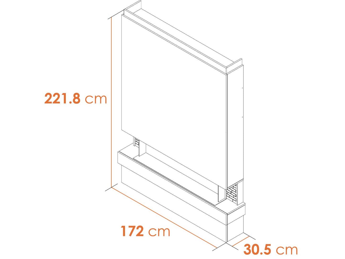 Sahara Pre-Built Media Wall Fireplace Package 4