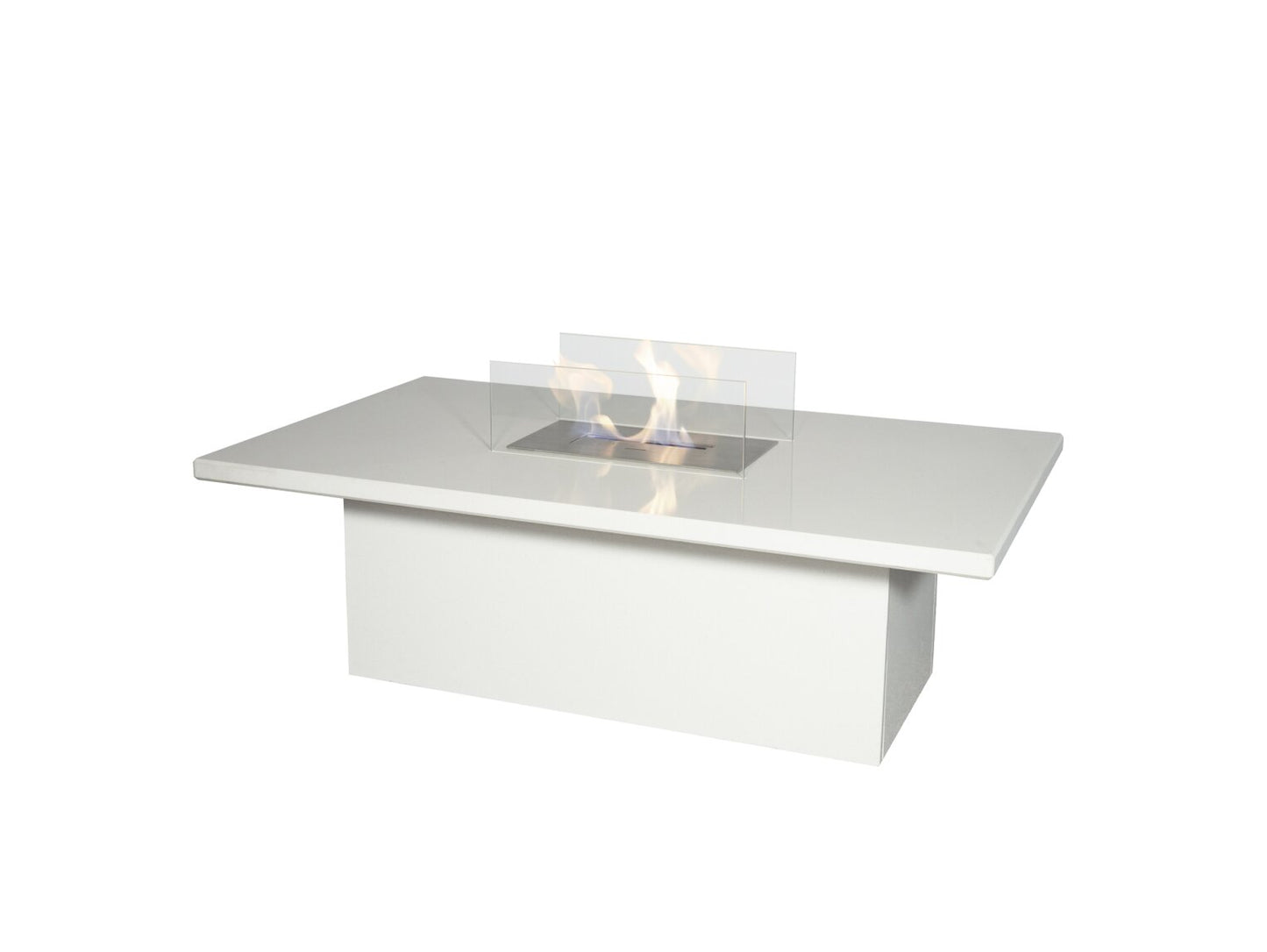 Mensa White Marble Bio Ethanol Fire Coffee Table