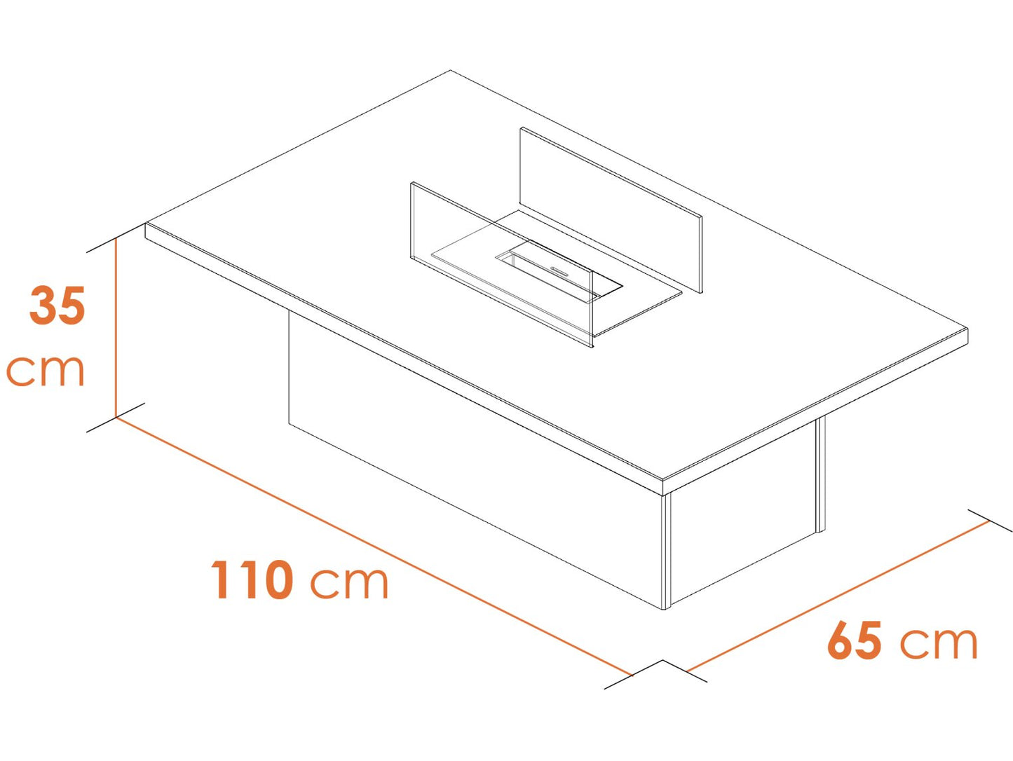 Mensa White Marble Bio Ethanol Fire Coffee Table