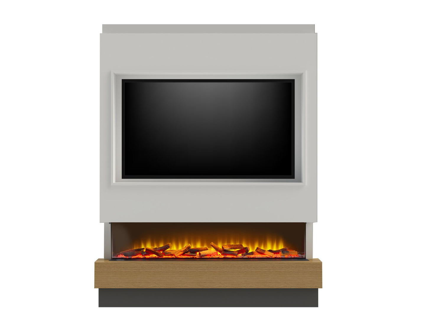 Matrix Pre-Built Media Wall Fireplace Package with TV Recess