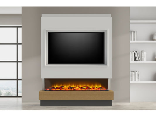 Matrix Pre-Built Media Wall Fireplace Package with TV Recess