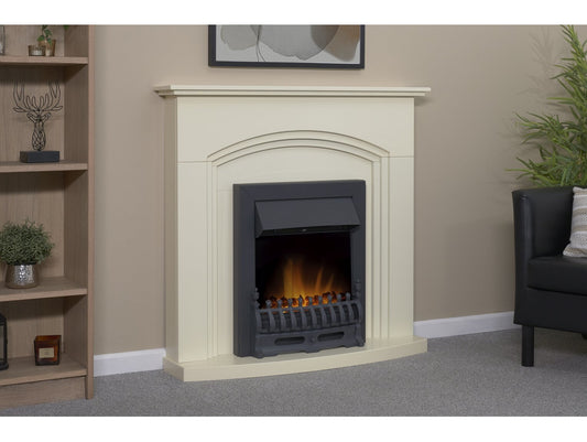 Truro Fireplace in Cream with Blenheim Electric Fire in Black, 41 Inch