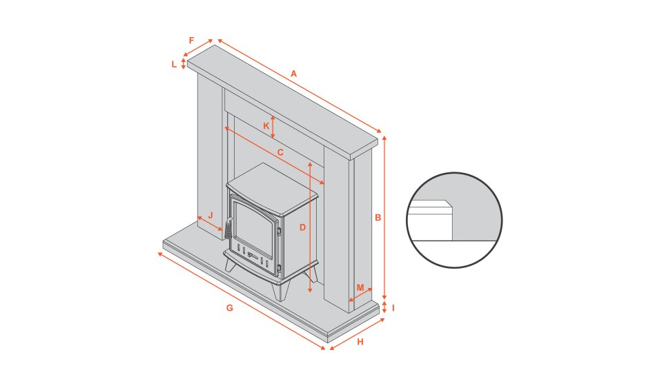 New England Stove Fireplace in Oak & Black with Woodhouse Electric Stove in Black, 48 Inch