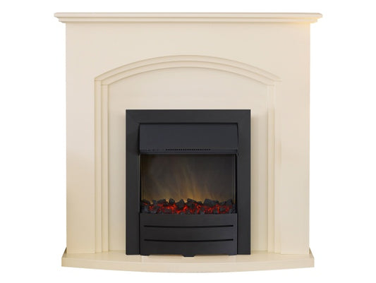 Truro Fireplace in Cream with Colorado Electric Fire in Black, 41 Inch