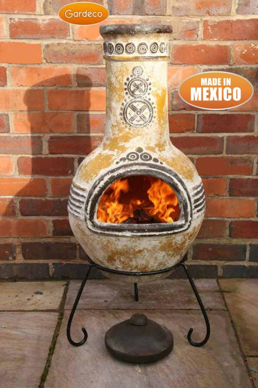 Azteca Large Mexican Chimenea in Yellow