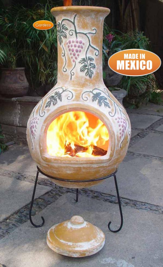 Grapes X-Large Mexican Chimenea in Yellow