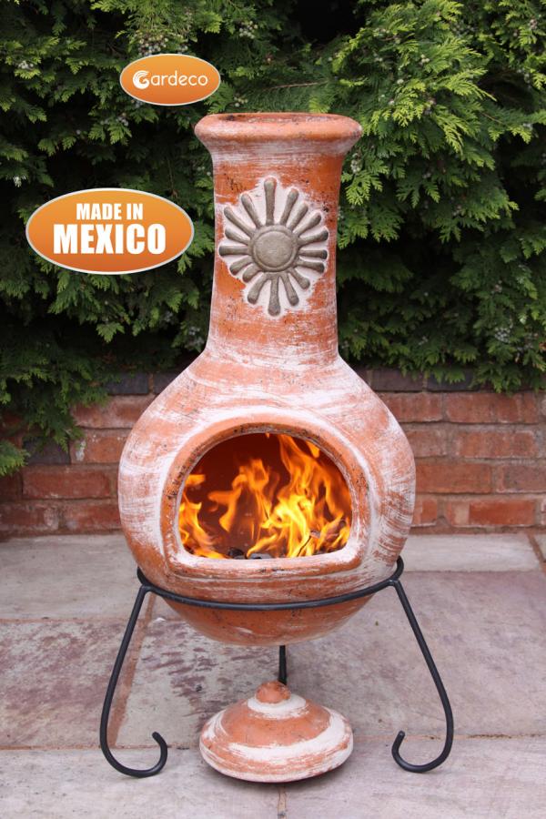 Sol X-Large Mexican Chimenea in Rustic Orange