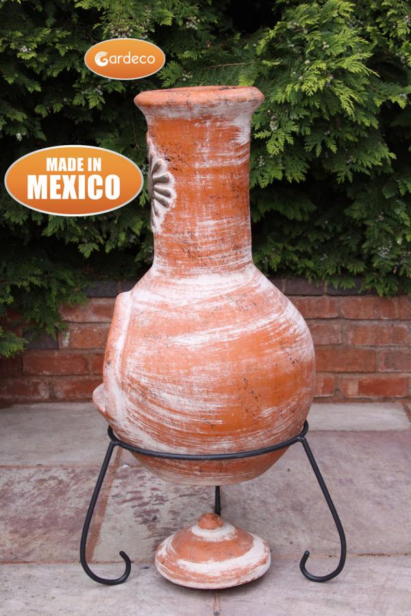 Sol X-Large Mexican Chimenea in Rustic Orange