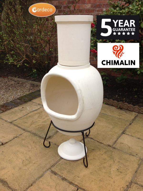 Asteria XL Chimalin AFC chimenea in natural clay, including lid & stand