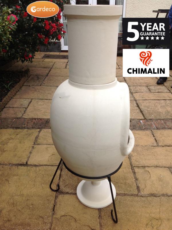 Asteria XL Chimalin AFC chimenea in natural clay, including lid & stand