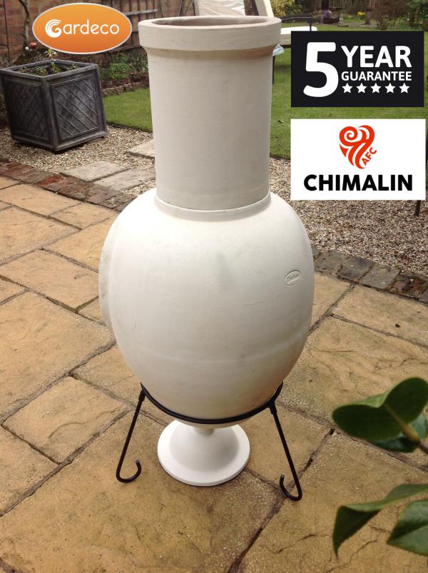 Asteria XL Chimalin AFC chimenea in natural clay, including lid & stand