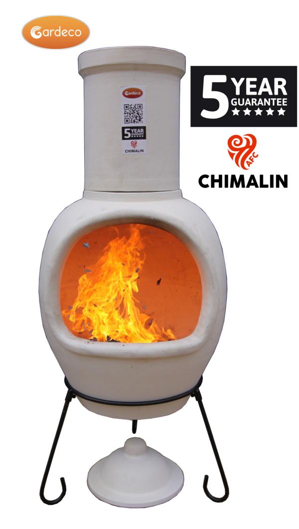 Asteria XL Chimalin AFC chimenea in natural clay, including lid & stand