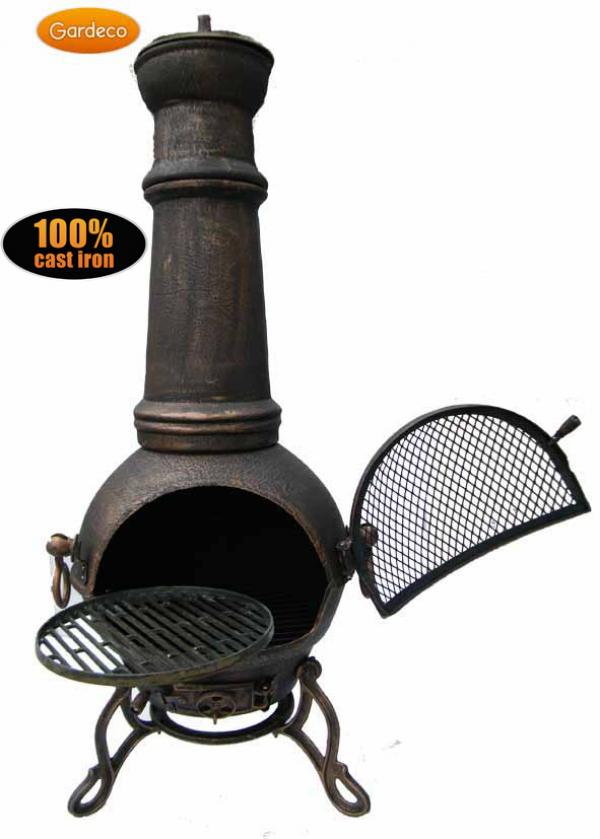 Toledo XL Cast Iron Chimenea in Bronze