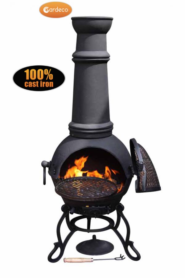 Toledo XL Cast Iron Chimenea in Black