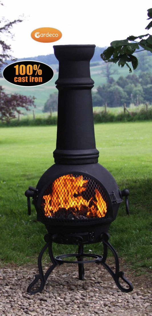 Toledo XL Cast Iron Chimenea in Black