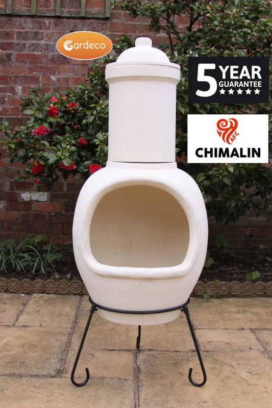 Asteria XL Chimalin AFC chimenea in natural clay, including lid & stand