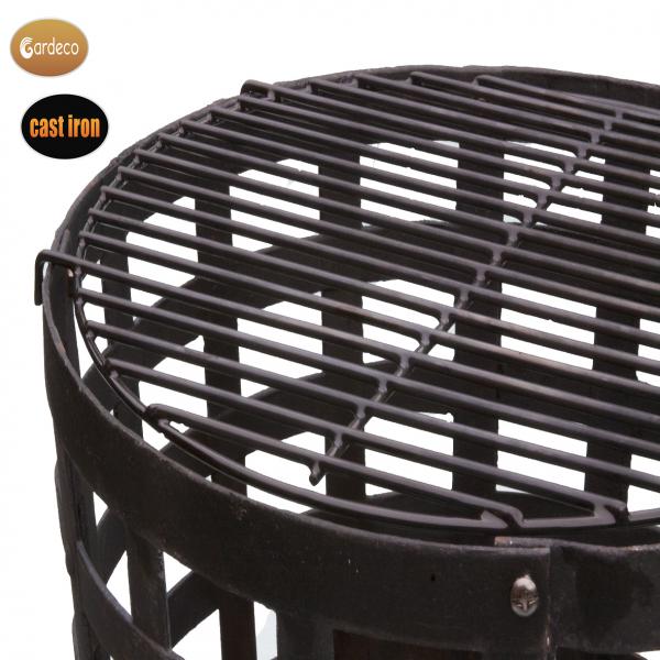 Aragon Big Fire Cast Iron Firepit including BBQ Grill