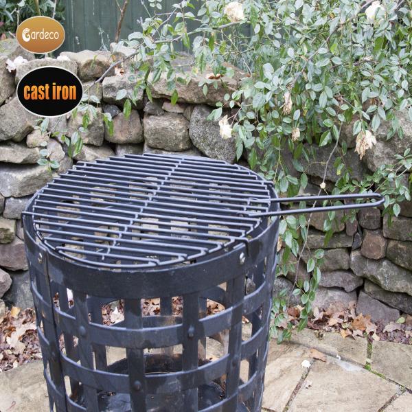 Aragon Big Fire Cast Iron Firepit including BBQ Grill