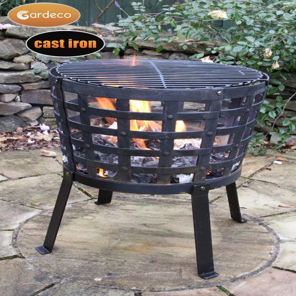 Aragon Big Fire Cast Iron Firepit including BBQ Grill