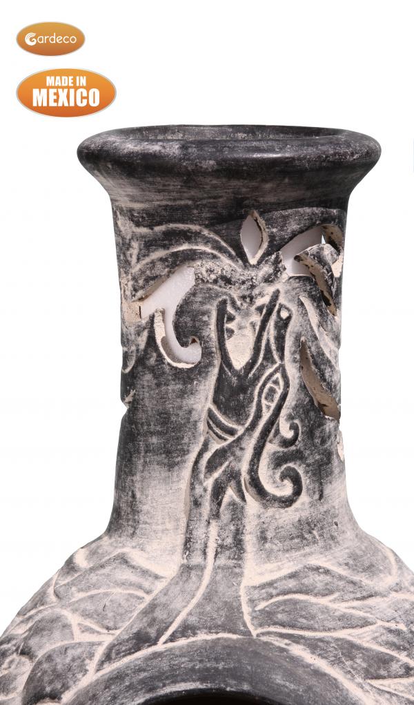 Wyre EL Dragon chimenea with cut-outs to see flames charcoal colour including stand and lid