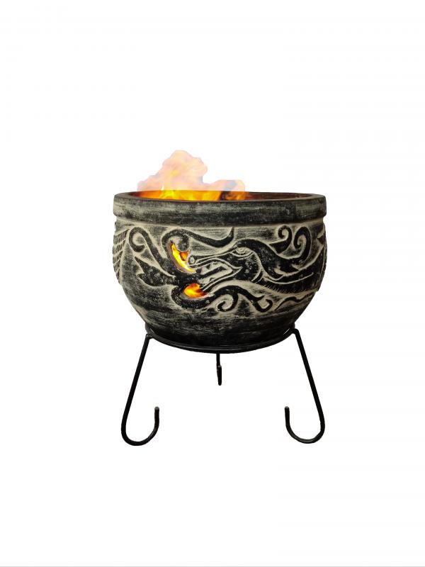 WYND The Dragon fire pit charcoal colour Celtic theme including stand