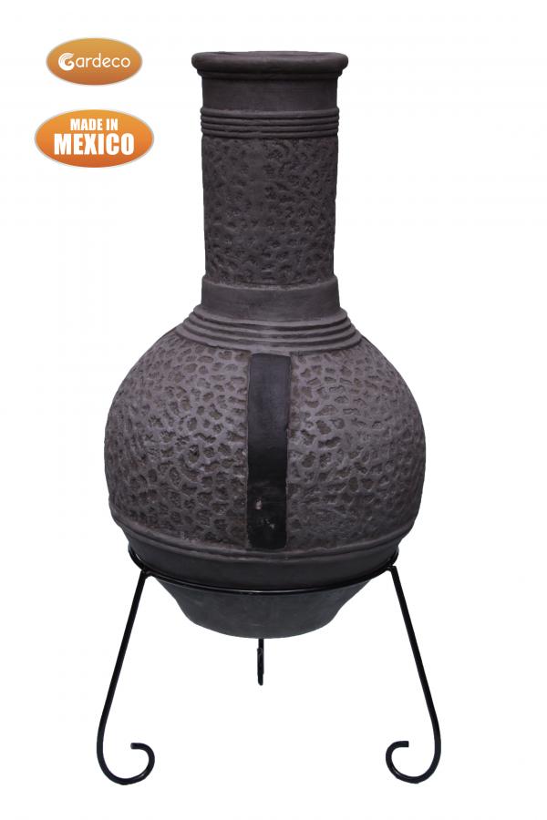 Linea X-Large Mexican Chimenea in Charcoal Grey