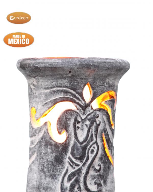 Wyre EL Dragon chimenea with cut-outs to see flames charcoal colour including stand and lid