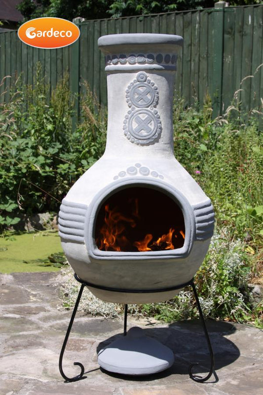 Azteca XL Mexican Chimenea in Grey